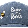 imageDALIX Save The Bees Baseball Cap Dad Hat Embroidered Women GirlsWashed Navy Blue