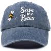 imageDALIX Save The Bees Baseball Cap Dad Hat Embroidered Women GirlsWashed Navy Blue