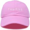 imageDALIX Taurus Dad Hat Embroidered Zodiac Astrology Cotton Baseball CapLight Pink