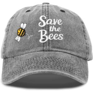 imageDALIX Save The Bees Baseball Cap Dad Hat Embroidered Women GirlsWashed Black