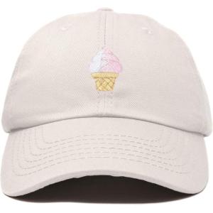 imageDALIX Soft Serve Ice Cream Hat Cotton Baseball CapBeige
