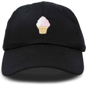 imageDALIX Soft Serve Ice Cream Hat Cotton Baseball CapBlack