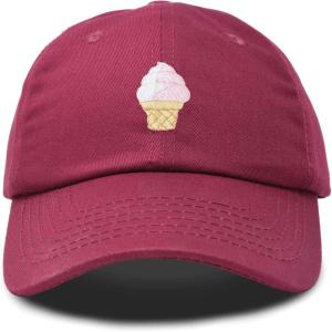 imageDALIX Soft Serve Ice Cream Hat Cotton Baseball CapMaroon