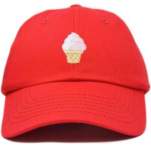 imageDALIX Soft Serve Ice Cream Hat Cotton Baseball CapRed