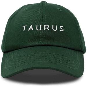 imageDALIX Taurus Dad Hat Embroidered Zodiac Astrology Cotton Baseball CapDark Green