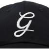imageDALIX Initial Hat Letter G Womens Baseball Cap Monogram Cursive EmbroiderBlack