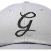 imageDALIX Initial Hat Letter G Womens Baseball Cap Monogram Cursive EmbroiderGray