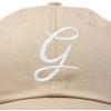 imageDALIX Initial Hat Letter G Womens Baseball Cap Monogram Cursive EmbroiderKhaki