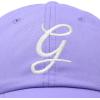 imageDALIX Initial Hat Letter G Womens Baseball Cap Monogram Cursive EmbroiderLavender