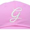 imageDALIX Initial Hat Letter G Womens Baseball Cap Monogram Cursive EmbroiderLight Pink