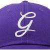 imageDALIX Initial Hat Letter G Womens Baseball Cap Monogram Cursive EmbroiderPurple