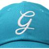 imageDALIX Initial Hat Letter G Womens Baseball Cap Monogram Cursive EmbroiderTeal
