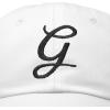 imageDALIX Initial Hat Letter G Womens Baseball Cap Monogram Cursive EmbroiderWhite