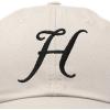 imageDALIX Initial Hat Letter H Womens Baseball Cap Monogram Cursive EmbroiderBeige