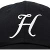 imageDALIX Initial Hat Letter H Womens Baseball Cap Monogram Cursive EmbroiderBlack