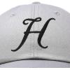 imageDALIX Initial Hat Letter H Womens Baseball Cap Monogram Cursive EmbroiderGray