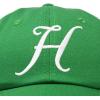 imageDALIX Initial Hat Letter H Womens Baseball Cap Monogram Cursive EmbroiderKelly Green