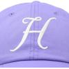imageDALIX Initial Hat Letter H Womens Baseball Cap Monogram Cursive EmbroiderLavender