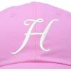 imageDALIX Initial Hat Letter H Womens Baseball Cap Monogram Cursive EmbroiderLight Pink