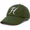 imageDALIX Initial Hat Letter H Womens Baseball Cap Monogram Cursive EmbroiderOlive