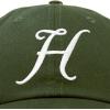 imageDALIX Initial Hat Letter H Womens Baseball Cap Monogram Cursive EmbroiderOlive