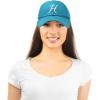 imageDALIX Initial Hat Letter H Womens Baseball Cap Monogram Cursive EmbroiderTeal