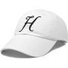 imageDALIX Initial Hat Letter H Womens Baseball Cap Monogram Cursive EmbroiderWhite