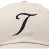 imageDALIX Initial Hat Letter T Womens Baseball Cap Monogram Cursive EmbroiderBeige
