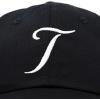 imageDALIX Initial Hat Letter T Womens Baseball Cap Monogram Cursive EmbroiderBlack