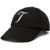 imageDALIX Initial Hat Letter T Womens Baseball Cap Monogram Cursive EmbroiderBlack