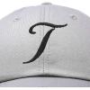 imageDALIX Initial Hat Letter T Womens Baseball Cap Monogram Cursive EmbroiderGray