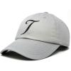 imageDALIX Initial Hat Letter T Womens Baseball Cap Monogram Cursive EmbroiderGray