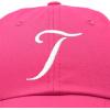 imageDALIX Initial Hat Letter T Womens Baseball Cap Monogram Cursive EmbroiderHot Pink
