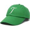 imageDALIX Initial Hat Letter T Womens Baseball Cap Monogram Cursive EmbroiderKelly Green