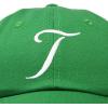 imageDALIX Initial Hat Letter T Womens Baseball Cap Monogram Cursive EmbroiderKelly Green