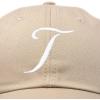 imageDALIX Initial Hat Letter T Womens Baseball Cap Monogram Cursive EmbroiderKhaki