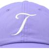 imageDALIX Initial Hat Letter T Womens Baseball Cap Monogram Cursive EmbroiderLavender