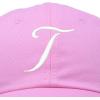 imageDALIX Initial Hat Letter T Womens Baseball Cap Monogram Cursive EmbroiderLight Pink