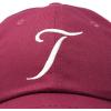 imageDALIX Initial Hat Letter T Womens Baseball Cap Monogram Cursive EmbroiderMaroon