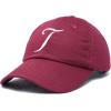 imageDALIX Initial Hat Letter T Womens Baseball Cap Monogram Cursive EmbroiderMaroon