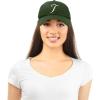 imageDALIX Initial Hat Letter T Womens Baseball Cap Monogram Cursive EmbroiderOlive