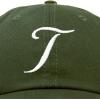 imageDALIX Initial Hat Letter T Womens Baseball Cap Monogram Cursive EmbroiderOlive