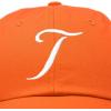 imageDALIX Initial Hat Letter T Womens Baseball Cap Monogram Cursive EmbroiderOrange
