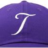 imageDALIX Initial Hat Letter T Womens Baseball Cap Monogram Cursive EmbroiderPurple