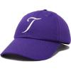imageDALIX Initial Hat Letter T Womens Baseball Cap Monogram Cursive EmbroiderPurple