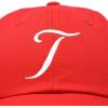 imageDALIX Initial Hat Letter T Womens Baseball Cap Monogram Cursive EmbroiderRed
