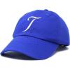 imageDALIX Initial Hat Letter T Womens Baseball Cap Monogram Cursive EmbroiderRoyal Blue