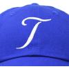 imageDALIX Initial Hat Letter T Womens Baseball Cap Monogram Cursive EmbroiderRoyal Blue
