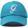 imageDALIX Initial Hat Letter G Womens Baseball Cap Monogram Cursive EmbroiderTeal