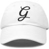 imageDALIX Initial Hat Letter G Womens Baseball Cap Monogram Cursive EmbroiderWhite